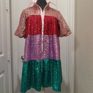 Peach Love California Sequin Mini Dress